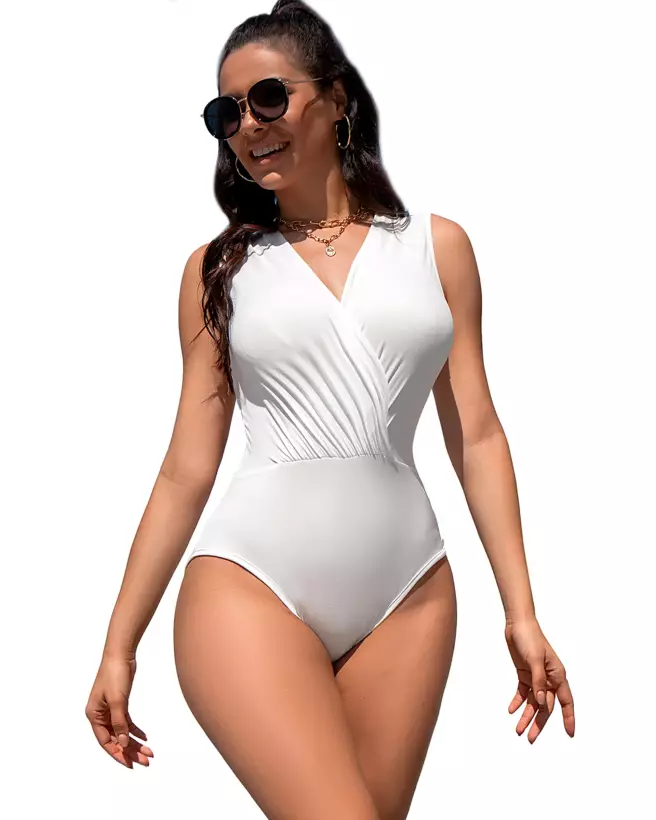Body Zip Dos Blanc Paris Hollywood Manches Longues-1