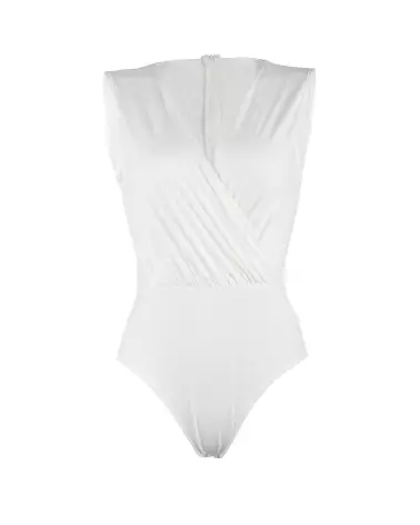 Body Zip Dos Blanc Paris Hollywood Manches Longues-4