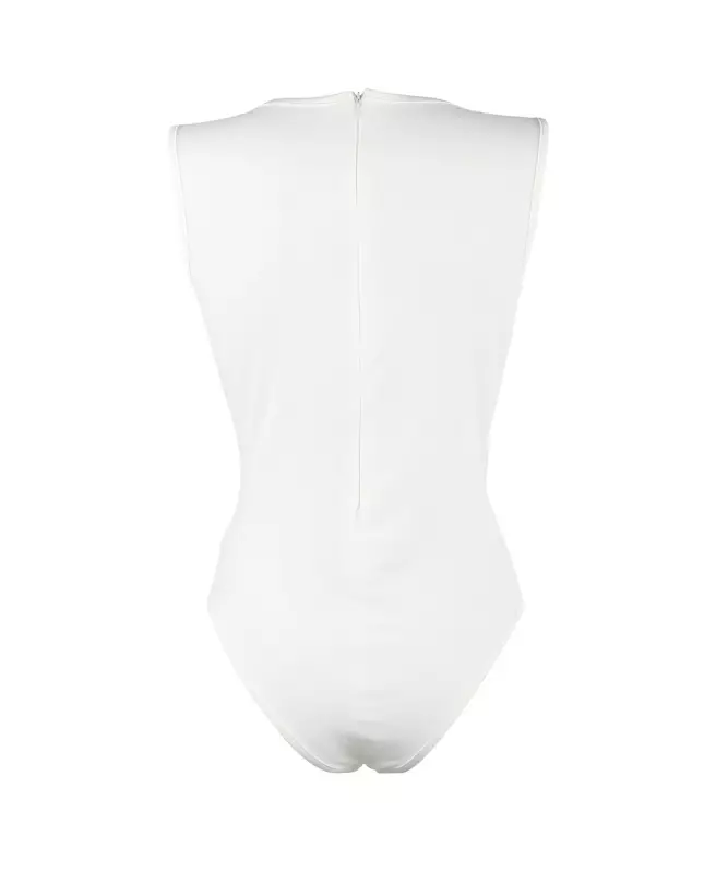 Body Zip Dos Blanc Paris Hollywood Manches Longues-5