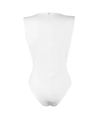 Body Zip Dos Blanc Paris Hollywood Manches Longues-5