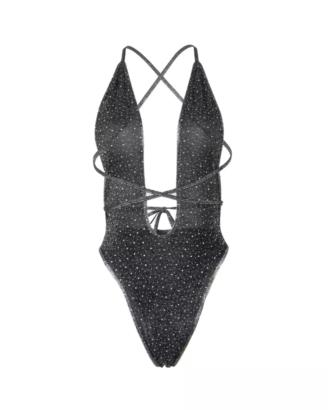 Body Strappy et Strass Noir L/XL Paris Hollywood en lingerie élégante-5