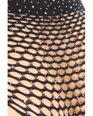 Set 2 pièces strass noir Paris Hollywood, ensemble de lingerie élégant-4