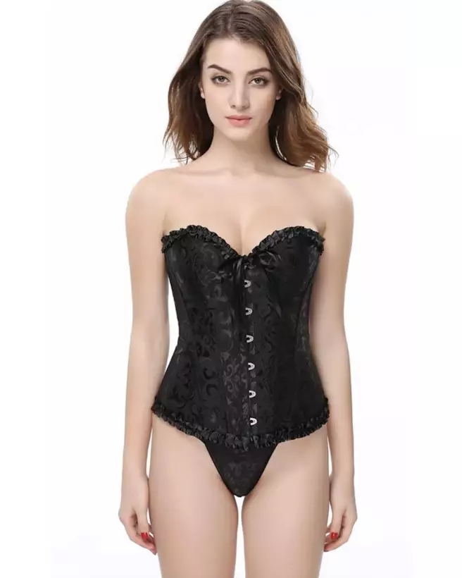 CORSET+STG 10 BALEINES NOIR XL - image 1