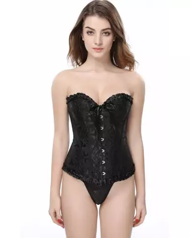 CORSET+STG 10 BALEINES NOIR XL - image 1