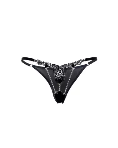 Image du String STG Strass Noir XL de Paris Hollywood, lingerie élégante et confortable-4