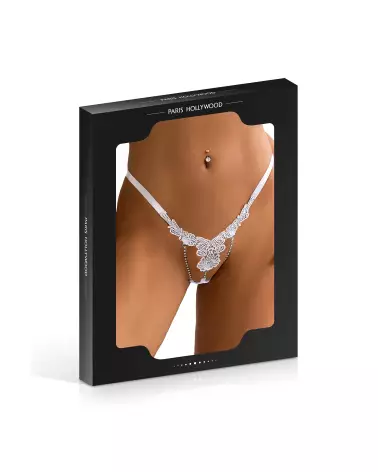 String STG Strass Blanc Paris Hollywood Lingerie Élégante-3