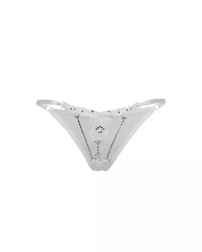 String STG Strass Blanc Paris Hollywood Lingerie Élégante-4