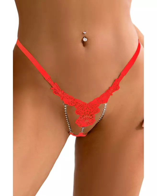 String STG Strass Rouge PARIS HOLLYWOOD élégant et séduisant-1