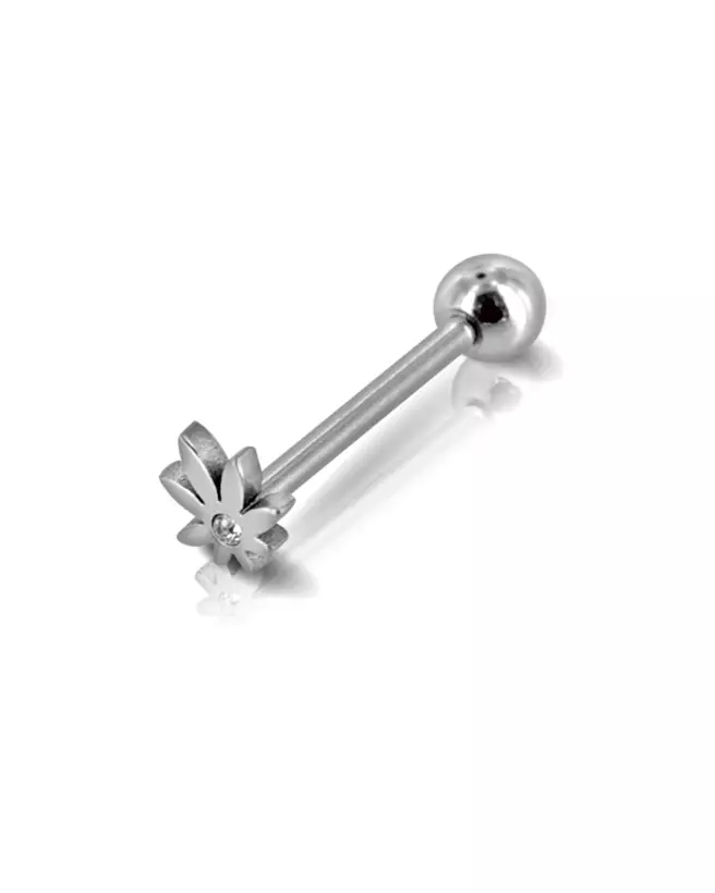 Piercing tige droite feuille de BIJOUX POUR TOI, bijou de corps élégant et tendance-1