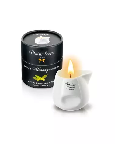 Bougie de massage Ylang Patchouli Plaisir Secret 80ml pour détente et relaxation-1