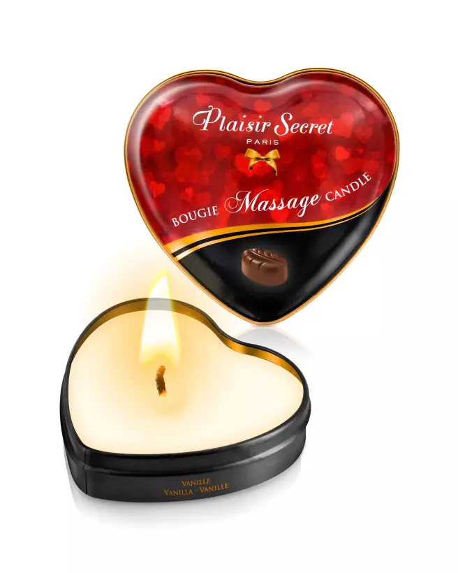 Bougie de massage Plaisir Secret au chocolat 35ml pour relaxation et soin corporel-1