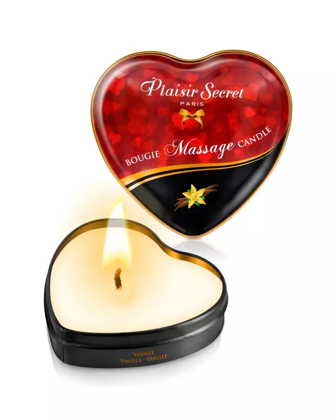 Bougie de massage vanille Plaisir Secret 35ml pour relaxation et soin de la peau-1
