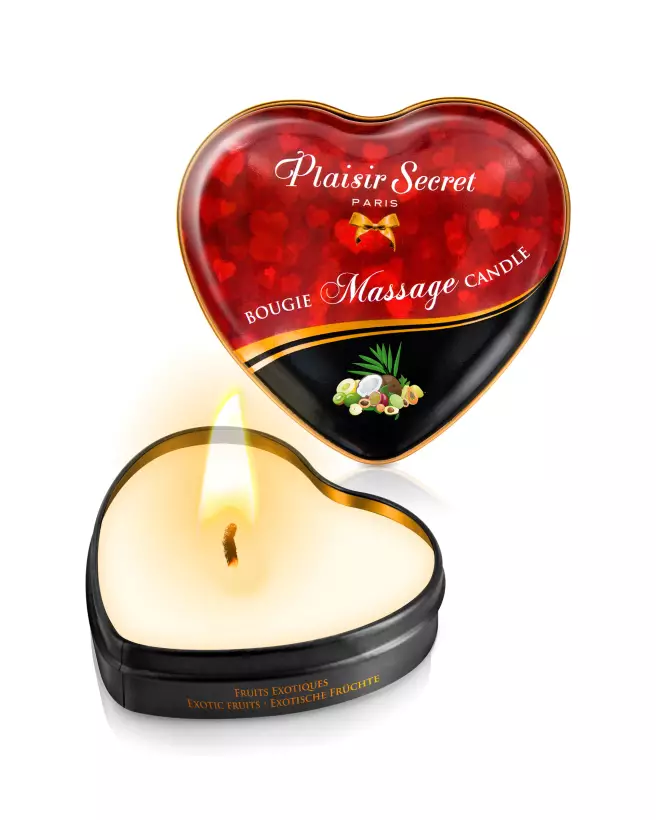 Bougie de massage Plaisir Secret 35ml aux arômes exotiques pour relaxation-1
