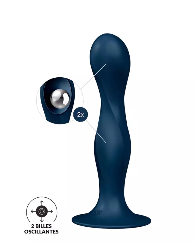 Satisfyer Double Ball Dark Blue Plug Anal Haute Qualité-1