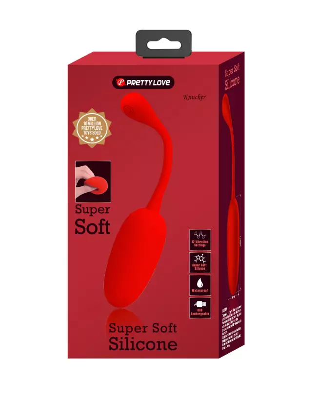 Image du œuf vibrant Pretty Love Knucker Rouge, contrôle à distance et design discret-2