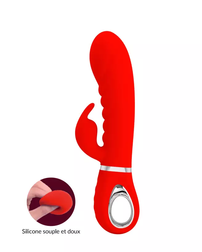 Pretty Love Prescott Rouge - Vibromasseur Rabbit en Silicone-1