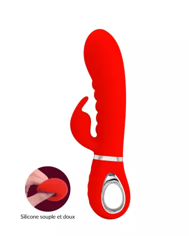 Pretty Love Prescott Rouge - Vibromasseur Rabbit en Silicone-1