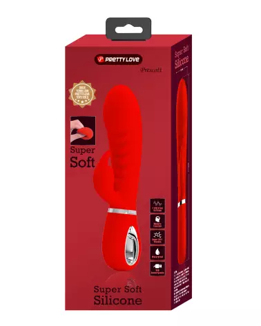 Pretty Love Prescott Rouge - Vibromasseur Rabbit en Silicone-2