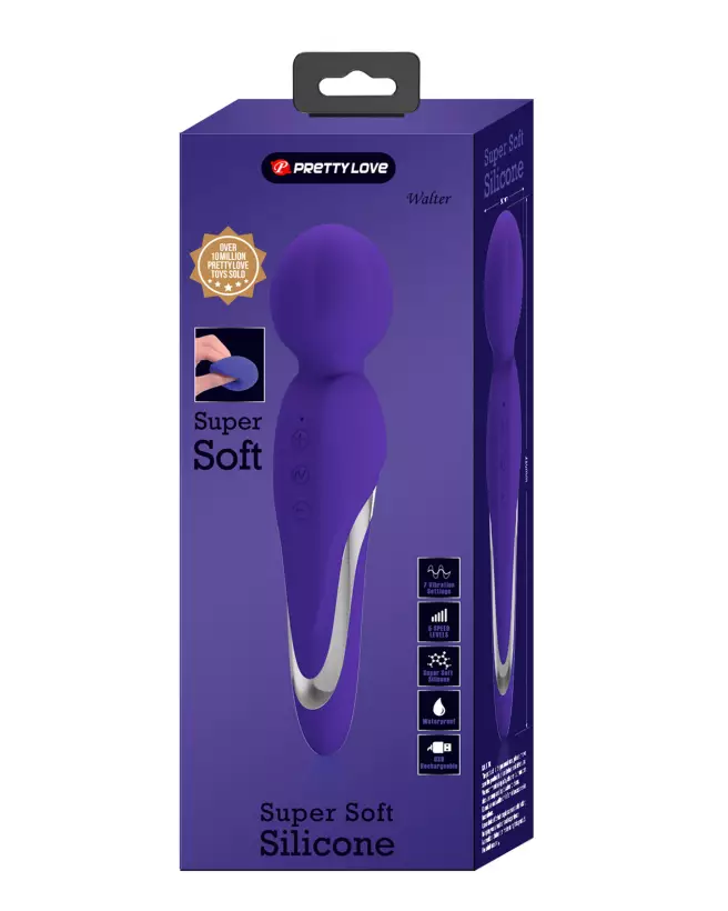 Pretty Love Walter Bleu wand massant ergonomique et design élégant-2