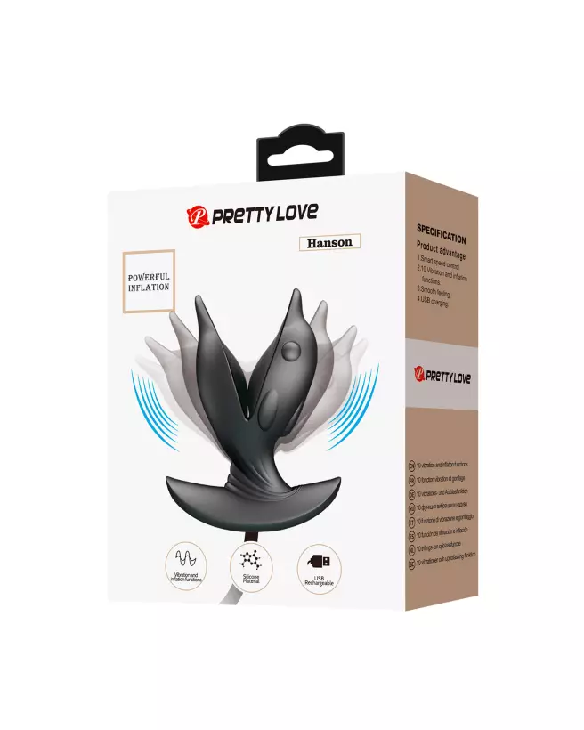 Image du Plug Anal Pretty Love Hanson Noir, sextoy ergonomique en silicone-2