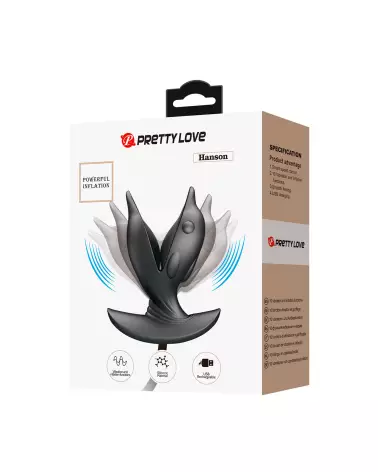 Image du Plug Anal Pretty Love Hanson Noir, sextoy ergonomique en silicone-2