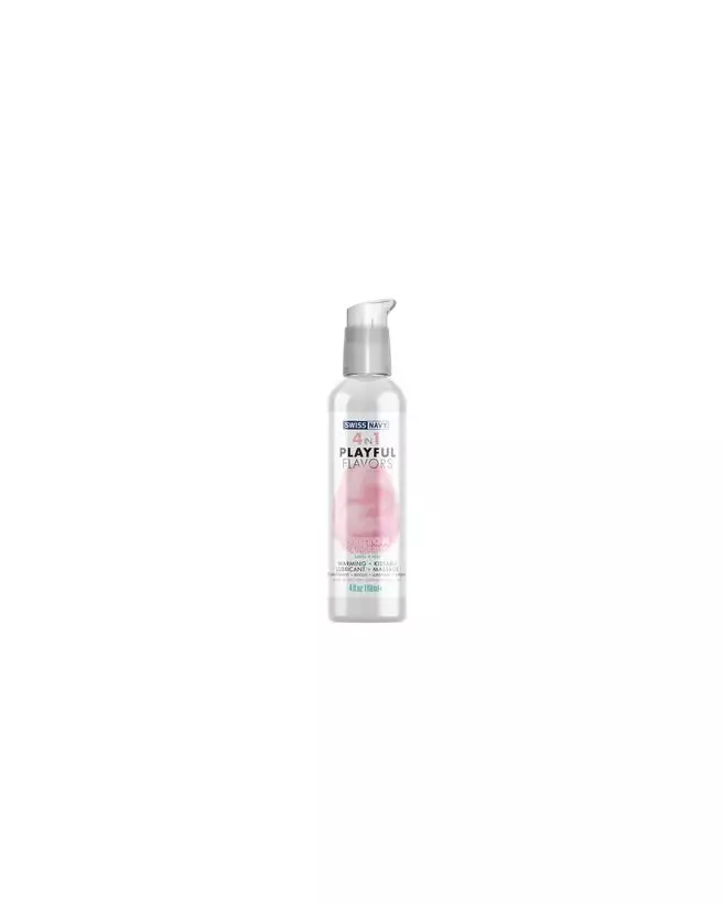 Image de Lubrifiant 4 en 1 Swiss Navy parfum barbe à papa, 118 ml, pour massage et plaisir-1