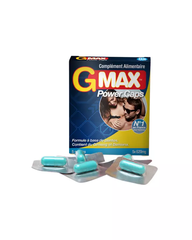 Gmax Power Caps Homme stimulant rapide 5 gélules pour performance et endurance-1