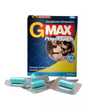 Gmax Power Caps Homme stimulant rapide 5 gélules pour performance et endurance-1