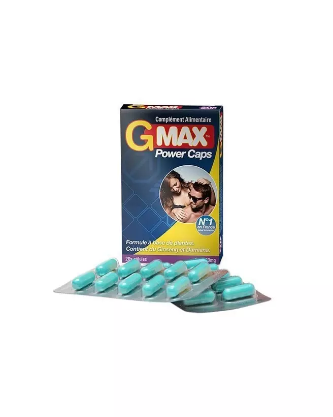 Gmax Power Caps Homme 20 gélules stimulant rapide pour performance et endurance-1