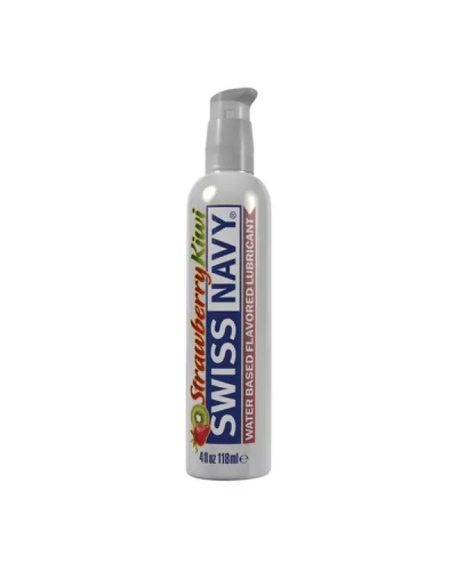 Lubrifiant Swiss Navy saveur fraise kiwi à base d'eau-1