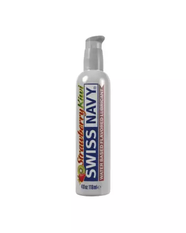 Lubrifiant Swiss Navy saveur fraise kiwi à base d'eau-1