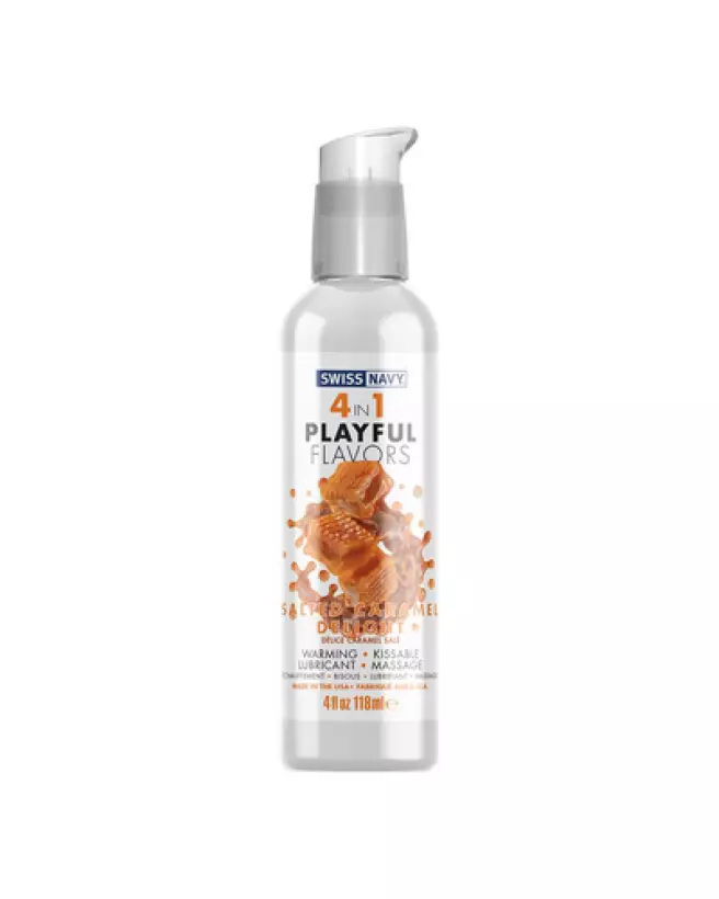 Image du Lubrifiant Swiss Navy 4 en 1 Saveur Caramel Salé 118 ml-1