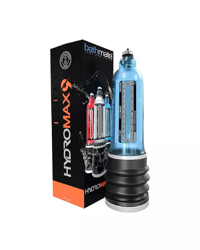 Image de la pompe à pénis HydroMax9 bleue de BathMate pour amélioration masculine et performance optimale-2