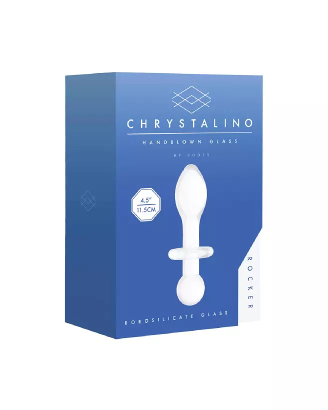 Rocker Glass Dildo Chrystalino by Shots - Sextoy en Verre Haut de Gamme-4