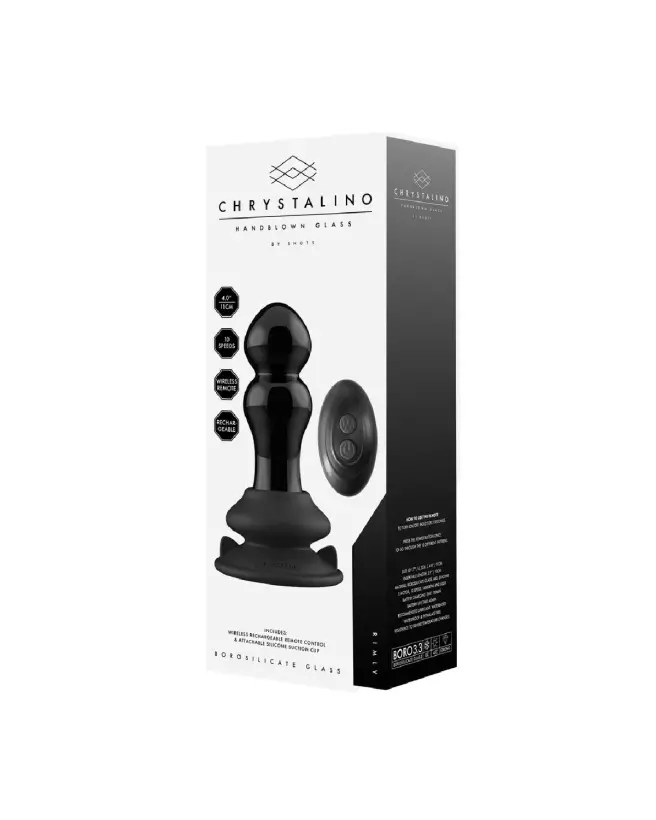 Plug anal en verre Rimly Chrystalino avec ventouse et vibrations-4