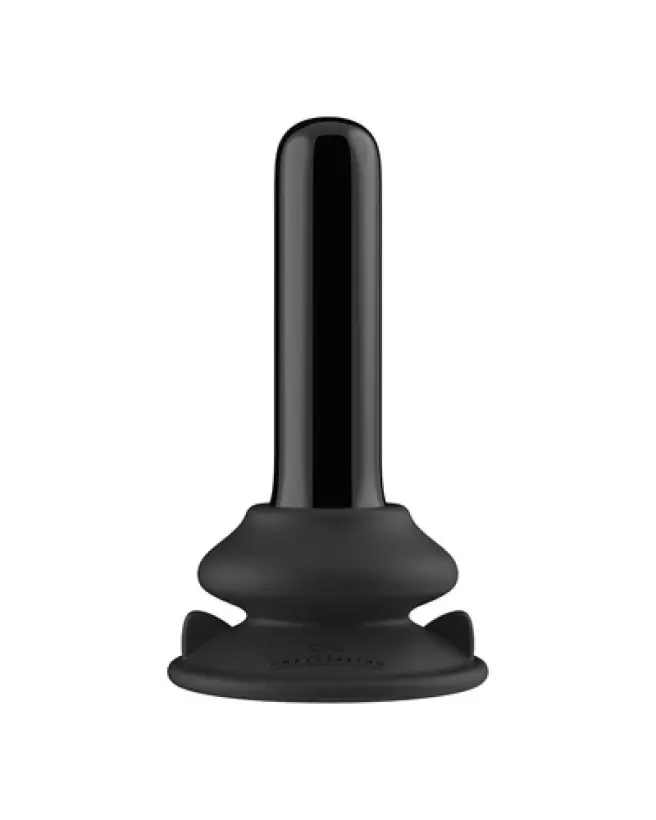 Image de Thumby Smooth Glass Vibrator with Suction Cup par Chrystalino by Shots, sextoy en verre premium-1
