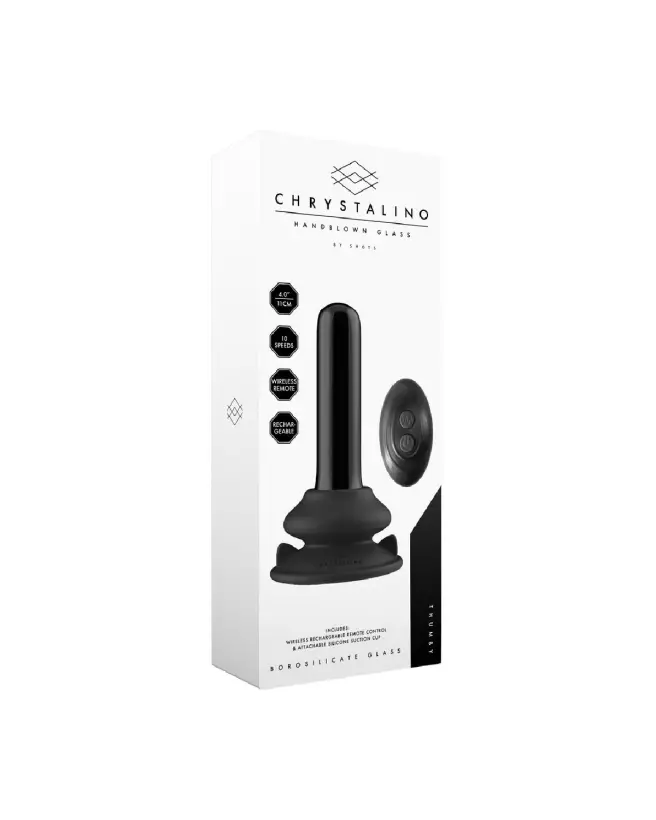 Image de Thumby Smooth Glass Vibrator with Suction Cup par Chrystalino by Shots, sextoy en verre premium-2