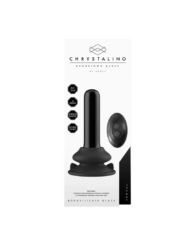 Image de Thumby Smooth Glass Vibrator with Suction Cup par Chrystalino by Shots, sextoy en verre premium-3