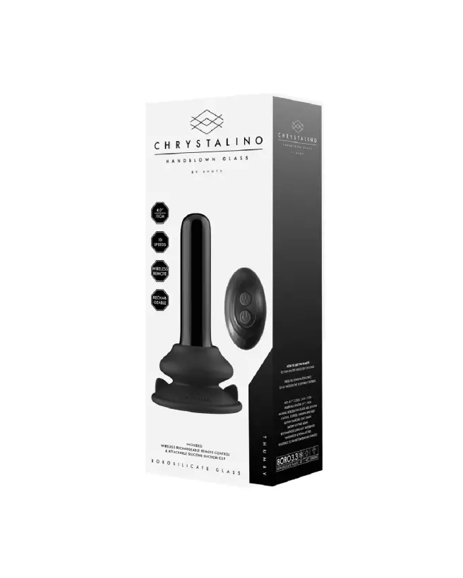 Image de Thumby Smooth Glass Vibrator with Suction Cup par Chrystalino by Shots, sextoy en verre premium-4