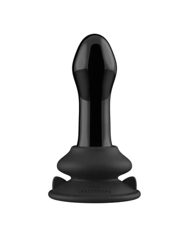 Image de Pluggy Glass Vibrator by Chrystalino, sextoy en verre avec ventouse-1