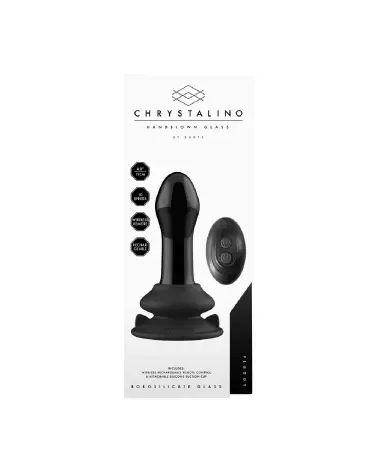 Image de Pluggy Glass Vibrator by Chrystalino, sextoy en verre avec ventouse-3