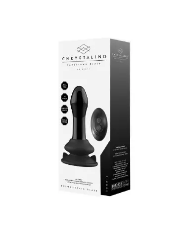 Image de Pluggy Glass Vibrator by Chrystalino, sextoy en verre avec ventouse-4