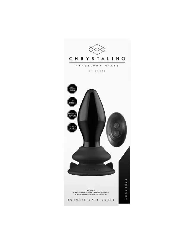 Image du Stretchy Glass Vibrator avec ventouse par Chrystalino, sextoy en verre élégant et sécuritaire-3