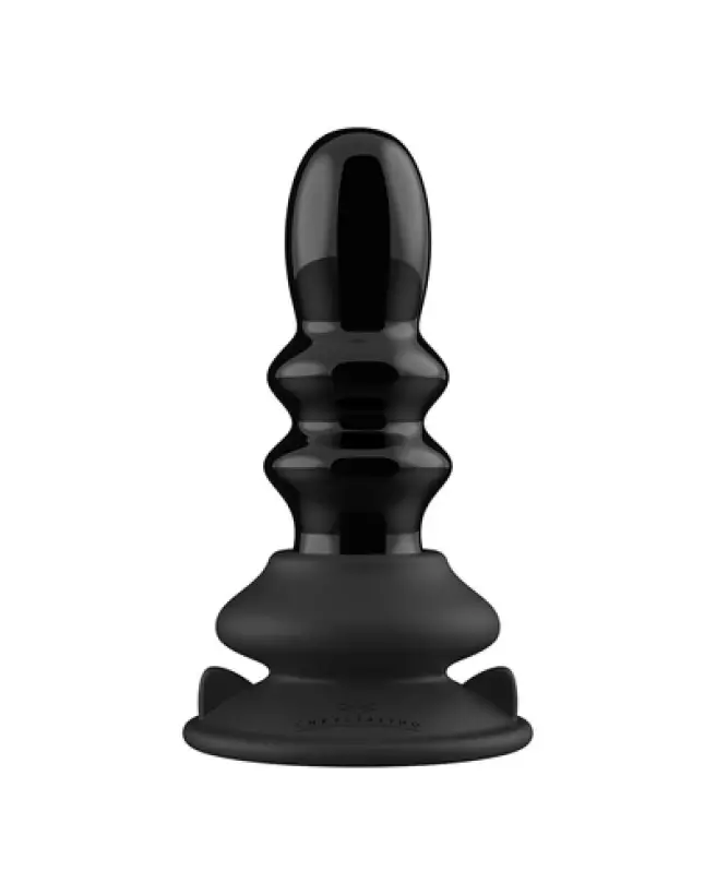 Chrystalino Ribbly Glass Vibrator with Suction Cup Detail-1