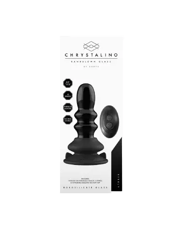 Chrystalino Ribbly Glass Vibrator with Suction Cup Detail-3