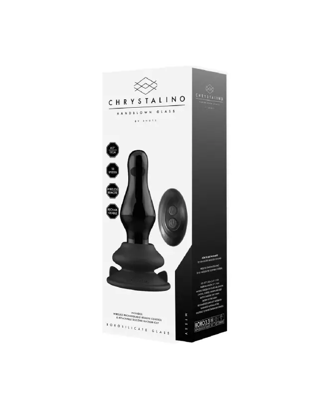 Image de Missy Vibrating Glass Butt Plug avec ventouse par Chrystalino by Shots-4