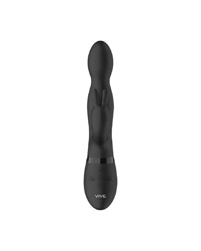 Image du Niva Rotating Rabbit Vibrator par VIVE - Vibromasseur élégant noir pour stimulation du point G et clitoridienne-5