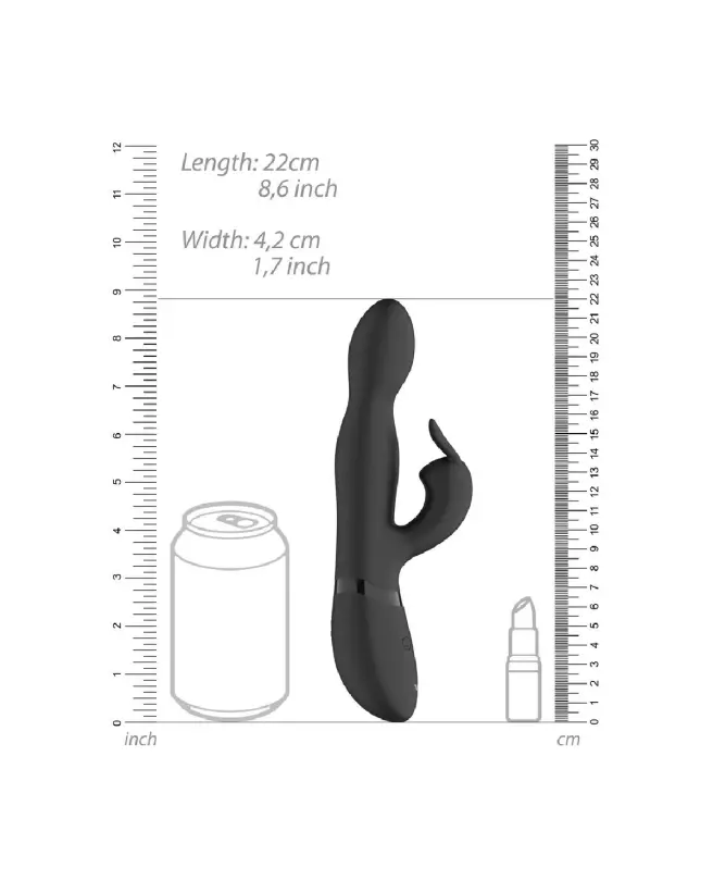 Image du Niva Rotating Rabbit Vibrator par VIVE - Vibromasseur élégant noir pour stimulation du point G et clitoridienne-7