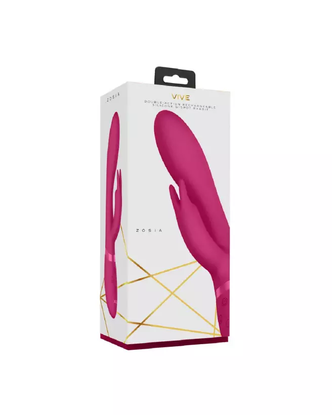 Image du Zosia Classic G-Spot Rabbit Pink par VIVE by Shots, sextoy rose pour stimulation point G et clitoridienne-2