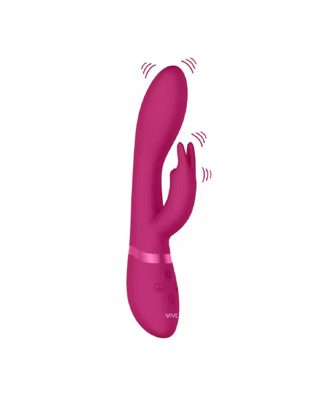 Image du Zosia Classic G-Spot Rabbit Pink par VIVE by Shots, sextoy rose pour stimulation point G et clitoridienne-4